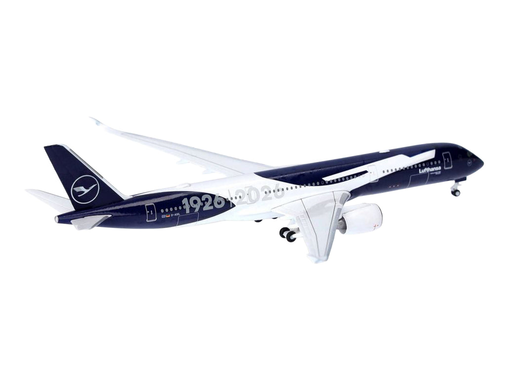 Airbus A350-900 Commercial Aircraft "Lufthansa 100 Years" (D-AIXL) Blue with Graphics 1/500 Diecast Model Airplane by Herpa - image 4