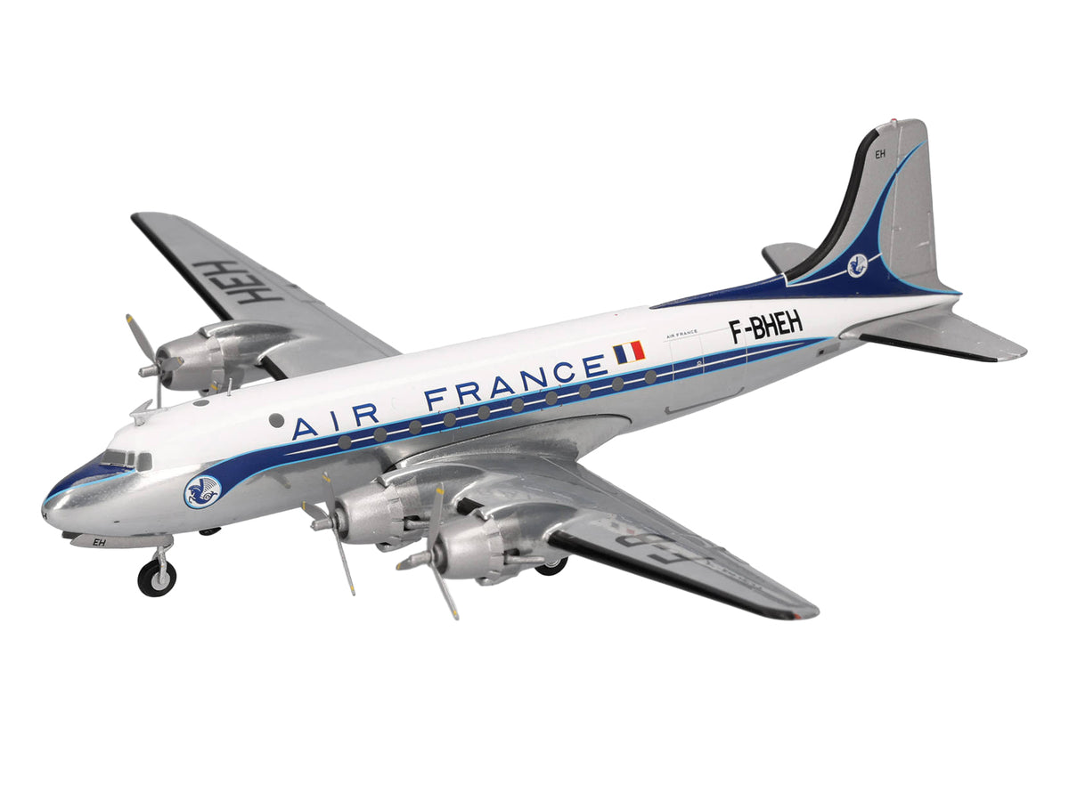 Douglas DC-4 Commercial Aircraft "Air France" (F-BHEH) White with Blue Stripes 1/200 Diecast Model by Herpa - image 2