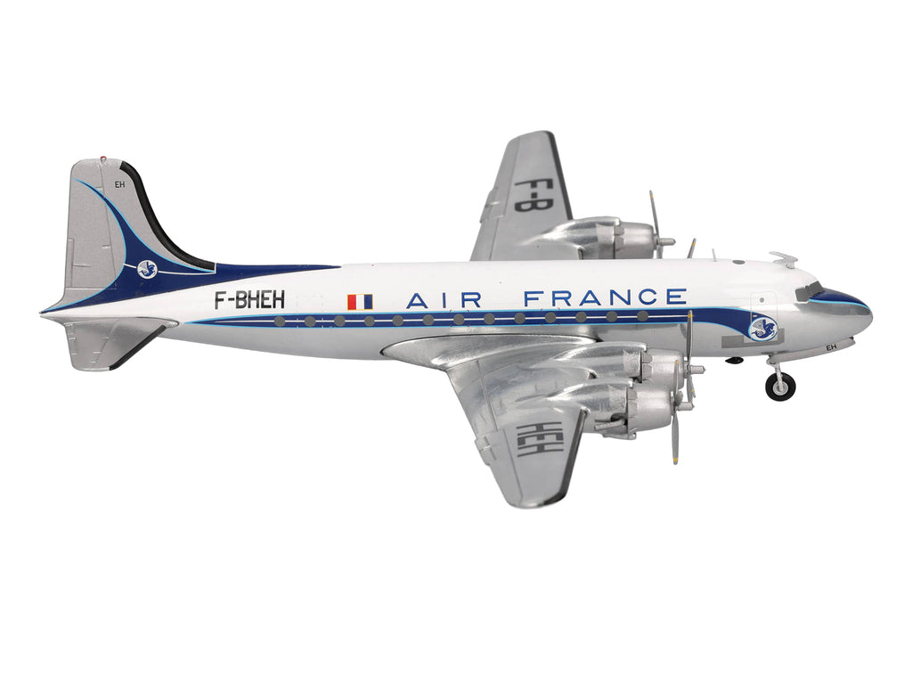 Douglas DC-4 Commercial Aircraft "Air France" (F-BHEH) White with Blue Stripes 1/200 Diecast Model by Herpa - image 4