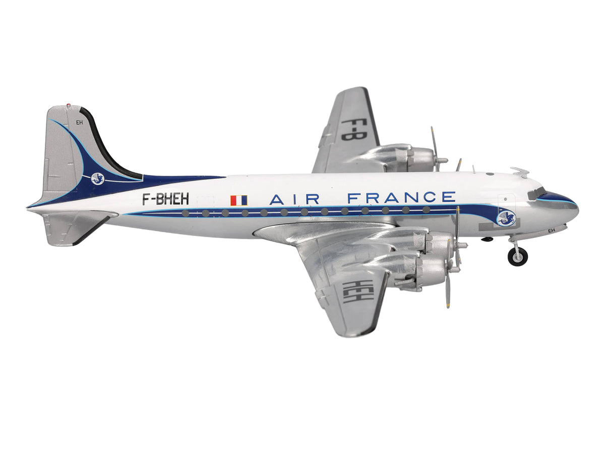 Douglas DC-4 Commercial Aircraft "Air France" (F-BHEH) White with Blue Stripes 1/200 Diecast Model by Herpa - image 4