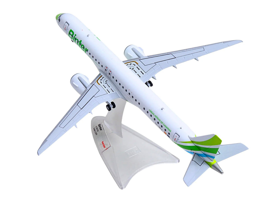 Embraer E195-E2 Commercial Aircraft "Binter Canarias" (EC-NEZ) White with Green Striped Tail 1/200 Diecast Model by Herpa - image 4