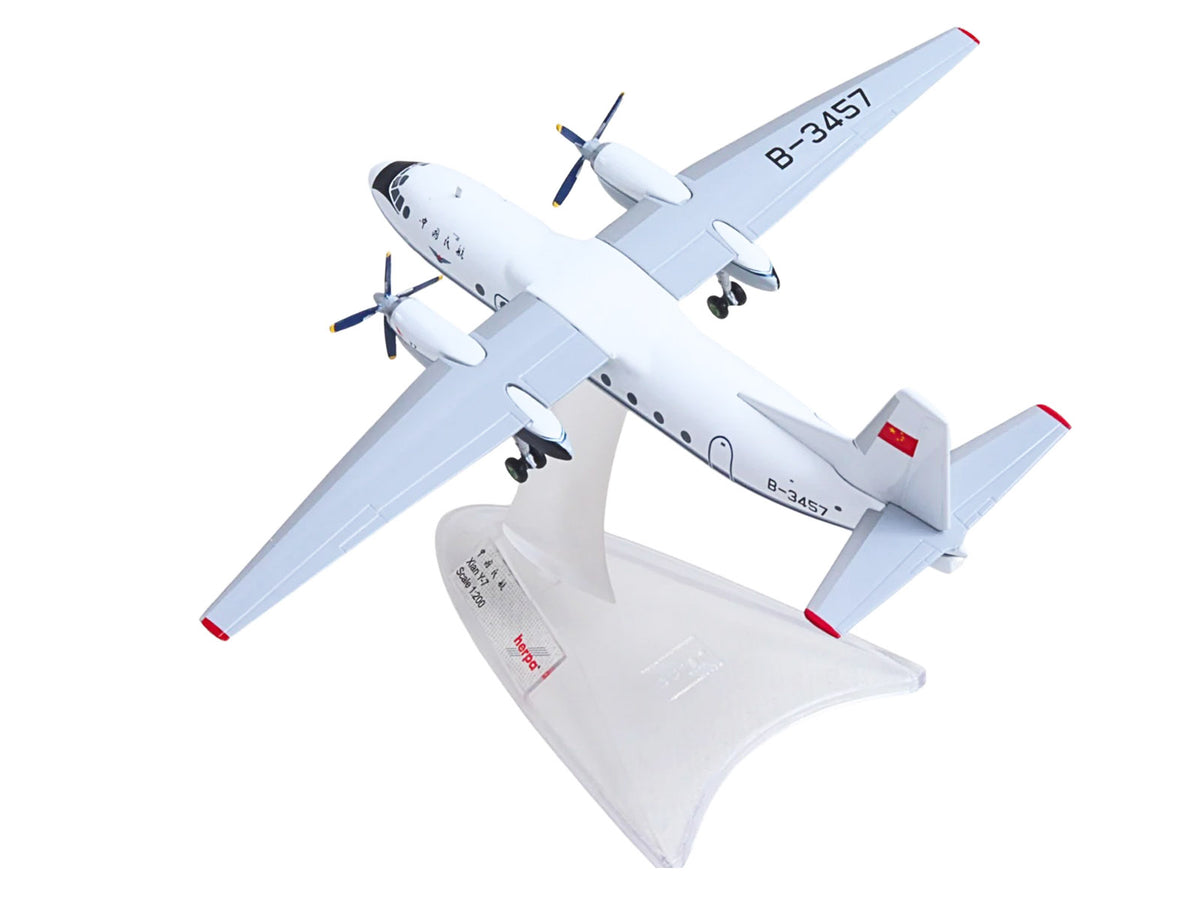 Xian Y-7 Commercial Aircraft "CAAC Airlines" (B-3457) White with Blue Stripes 1/200 Diecast Model by Herpa - image 3