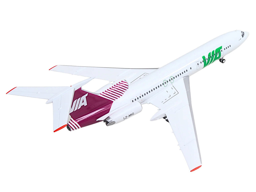 Tupolev TU-154M Commercial Aircraft "Air Via" (LZ-MIG) White with Red Tail 1/200 Diecast Model by Herpa - image 4