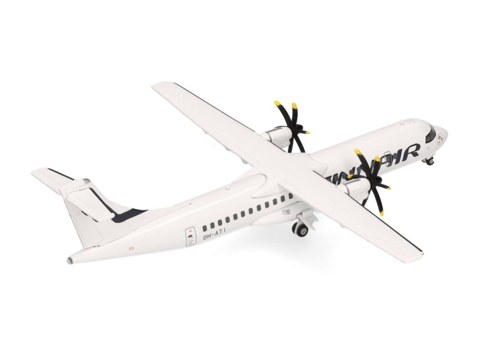 ATR 72-500 Commercial Aircraft "FinnAir" (OH-ATI) White 1/200 Diecast Model Airplane by Herpa - image 3