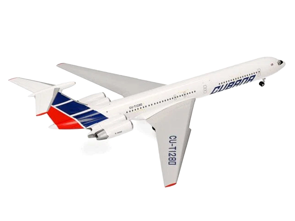 Ilyushin IL-62M Commercial Aircraft "Cubana de Aviacion" (T1280) White with Blue and Red Tail 1/200 Diecast Model Airplane by Herpa - image 3