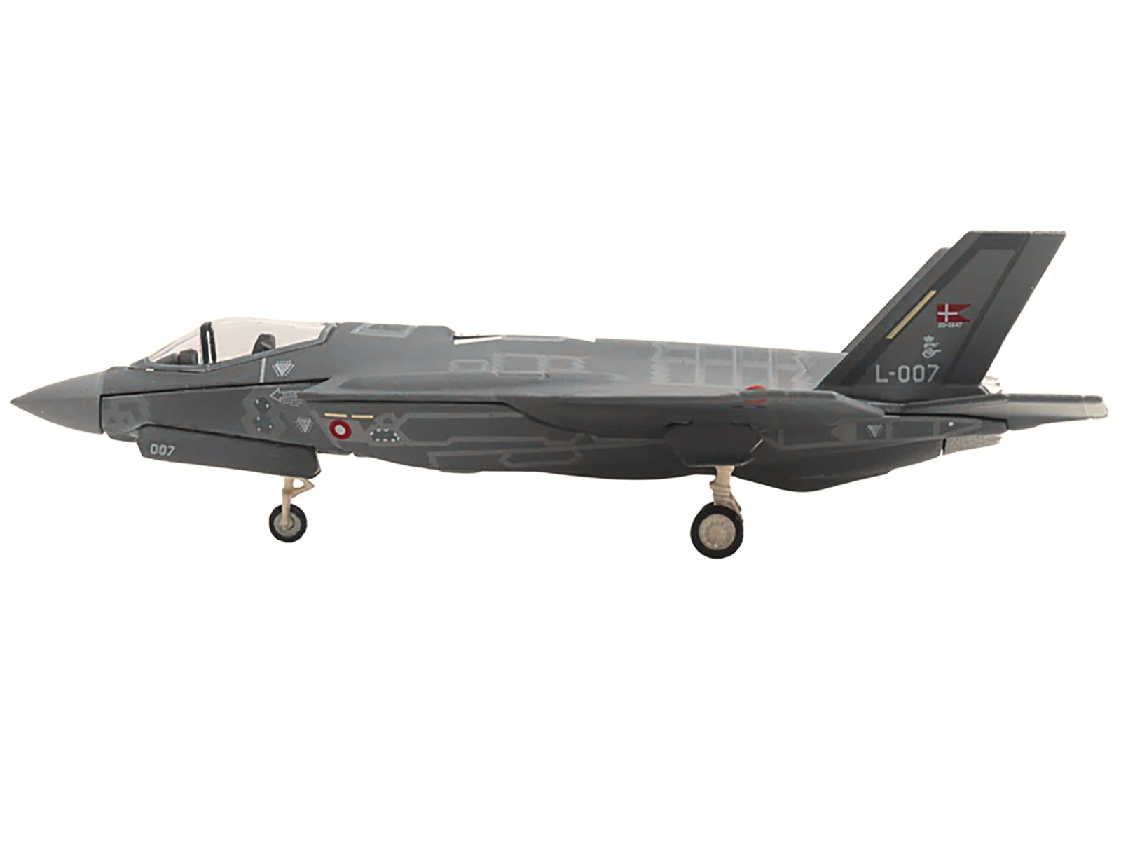 Lockheed Martin F-35A Lightning II Aircraft "Eskadrille 727 Skrydstrup Air Base" (L-007) Royal Danish Air Force 1/200 Diecast Model by Herpa - image 2