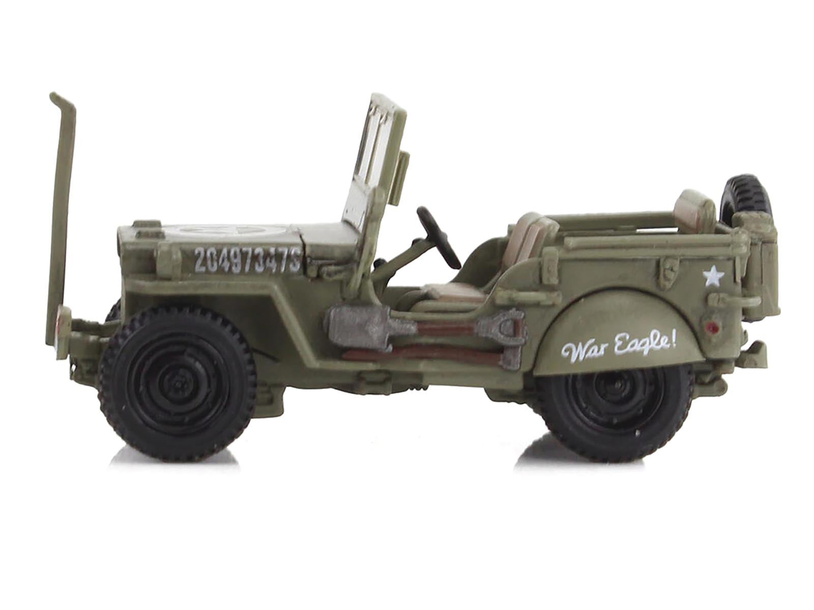 U.S. 1/4 ton Military Vehicle Olive Drab "Gen. George Patton US 3rd Army War Eagle" (1945) United States Army "Ground Power Series" 1/72 Diecast Model by Hobby Master - image 2
