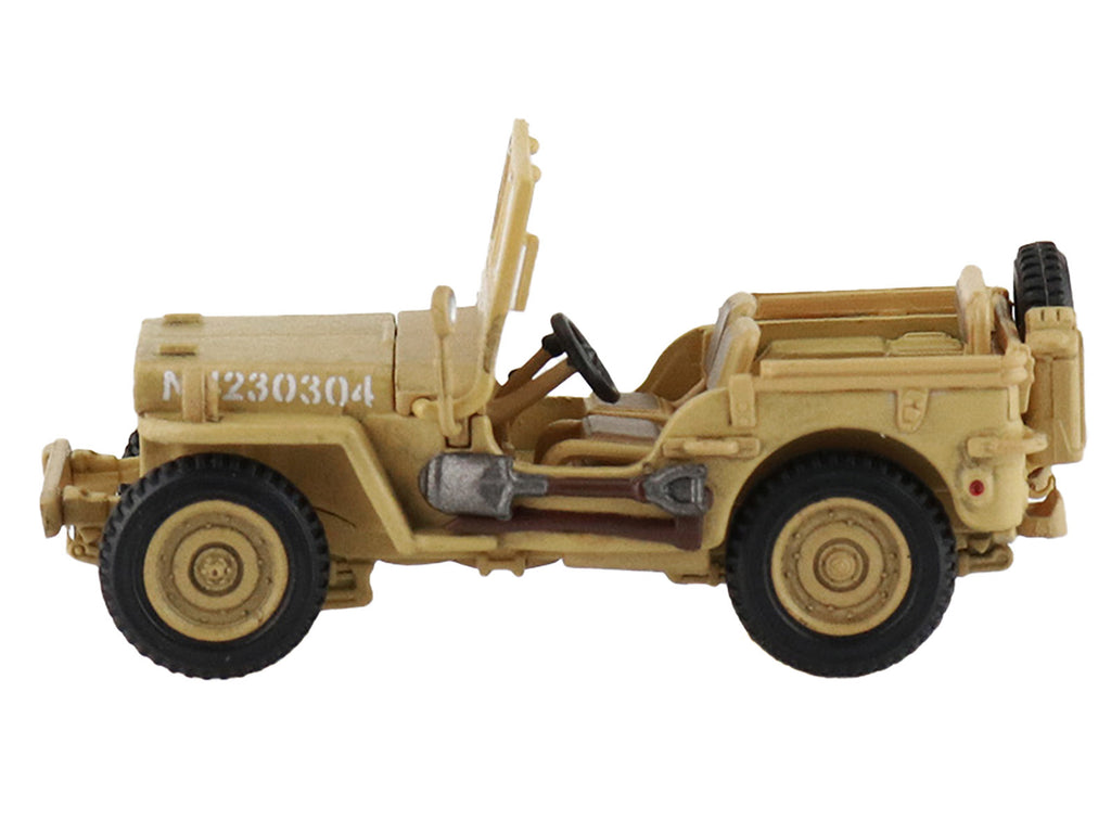 U.S. 1/4 ton Military Vehicle Desert Sand "British 8th Army Gen. Bernard Montgomery Sicily" (1943) Royal Army "Ground Power Series" 1/72 Diecast Model by Hobby Master - image 2