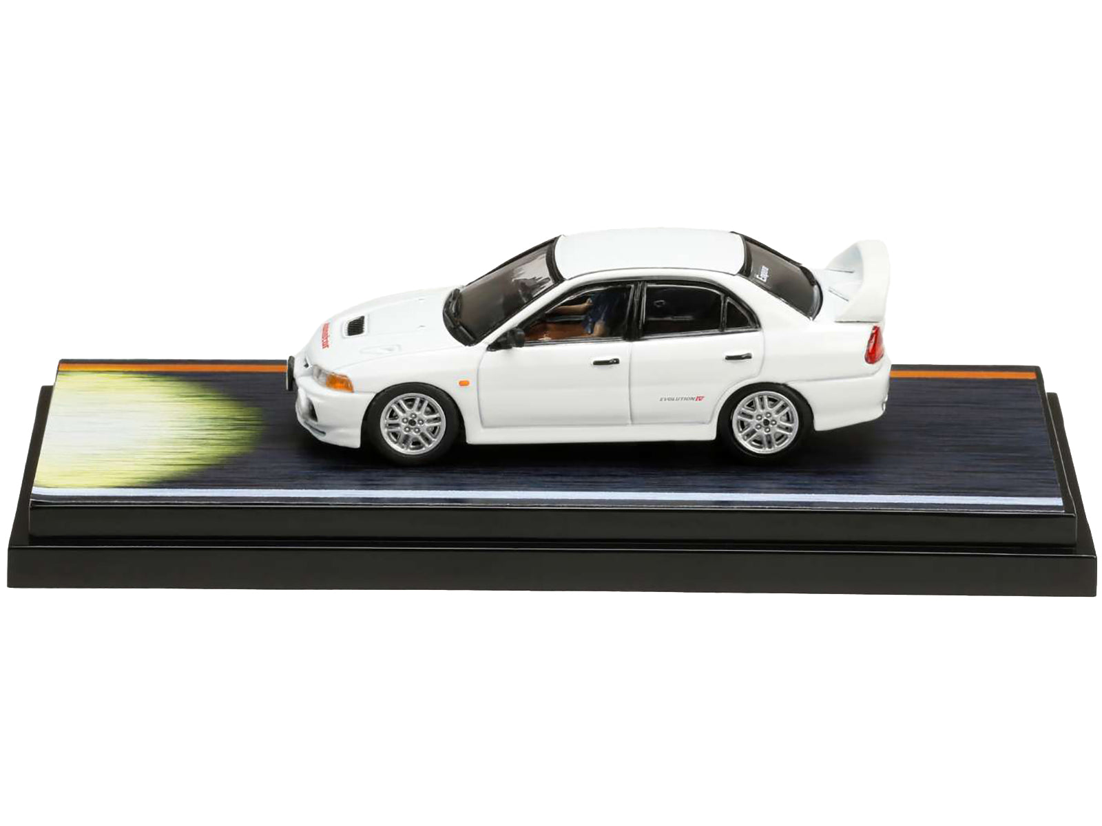 Mitsubishi Lancer RS Evolution IV RHD (Right Hand Drive) White "Monstar" with Seiji Iwaki Driver Figure "Initial D" (1995-2013) Manga 1/64 Diecast Model Car by Hobby Japan - image 2
