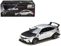 Honda Civic Type R (FL5) RHD (Right Hand Drive) Matt Silver Metallic with Carbon Hood "MUGEN Group B" (2025) "JDM64" Series 1/64 Diecast Model Car by Hobby Japan
