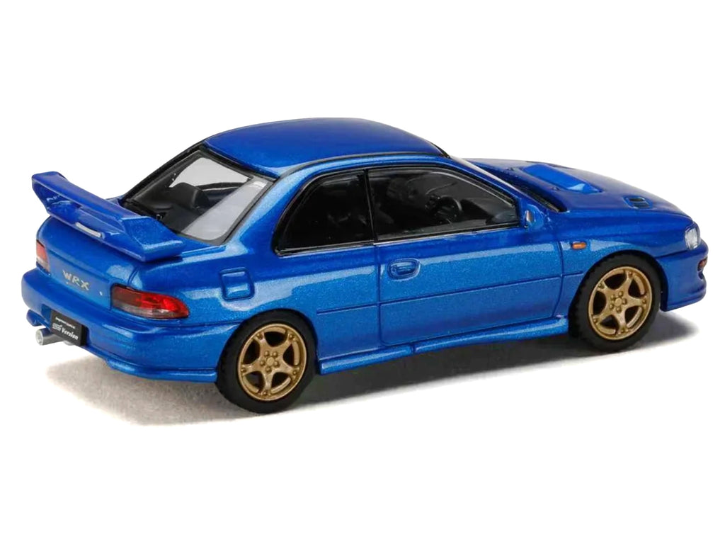 Subaru Impreza WRX Type R Sti Version V RHD (Right Hand Drive) Sonic Blue Mica "JDM64" Series 1/64 Diecast Model Car by Hobby Japan