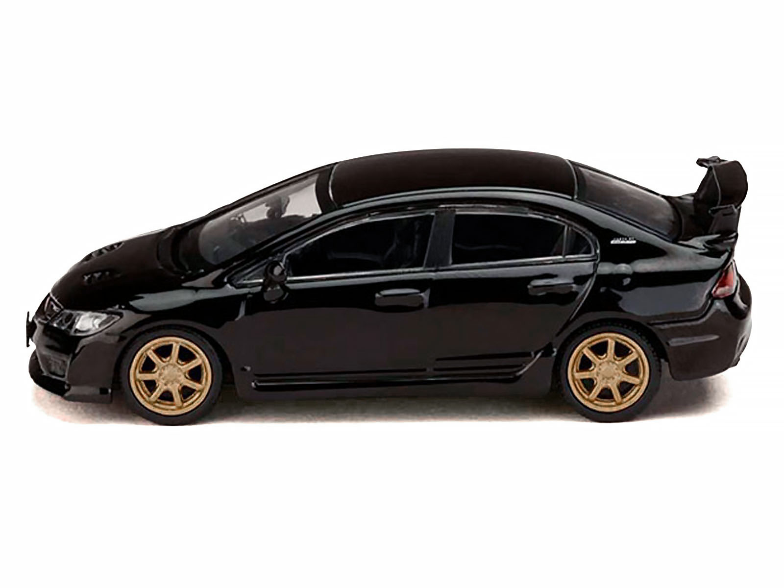 Honda Mugen Civic Type R (FD2) RHD (Right Hand Drive) Crystal Black Pearl with Gold Wheels "JDM64" Series 1/64 Diecast Model Car by Hobby Japan - image 2