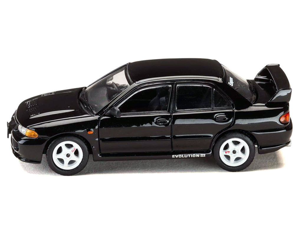 Mitsubishi Lancer RS Evolution III RHD (Right Hand Drive) Black "Initial D" (1995-2013) Manga "Diorama Set Series" 1/64 Diecast Model car by Hobby Japan - image 2