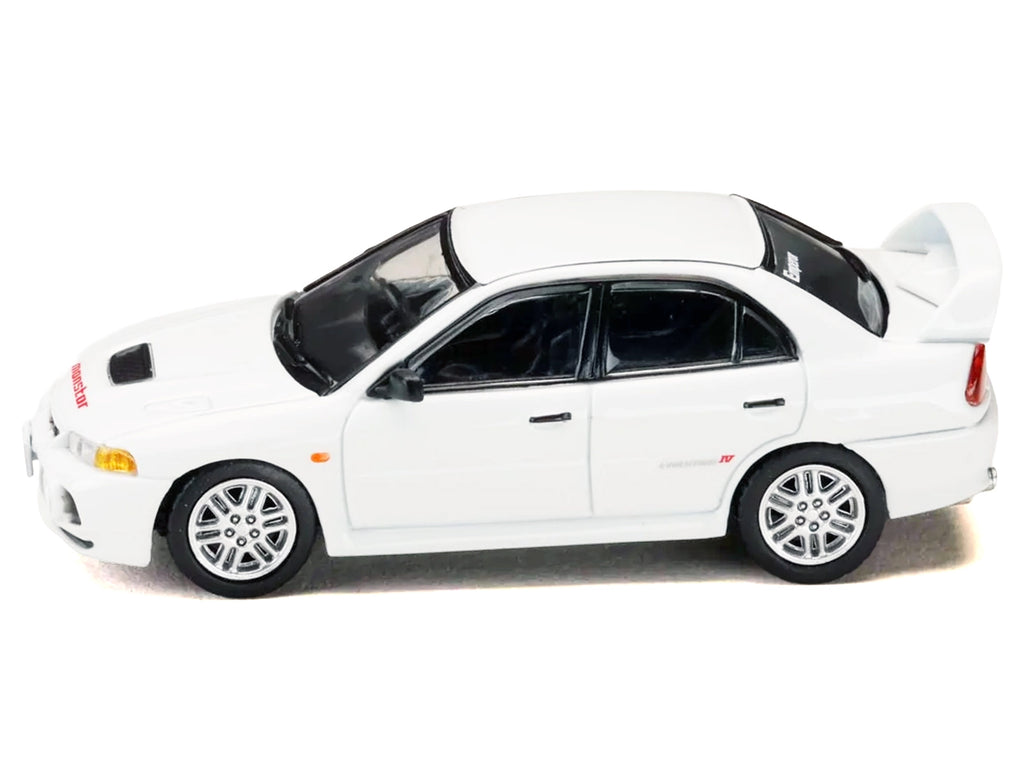 Mitsubishi Lancer RS Evolution IV RHD (Right Hand Drive) "MonStar" White "Initial D" (1995-2013) Manga "Diorama Set Series" 1/64 Diecast Model car by Hobby Japan - image 2
