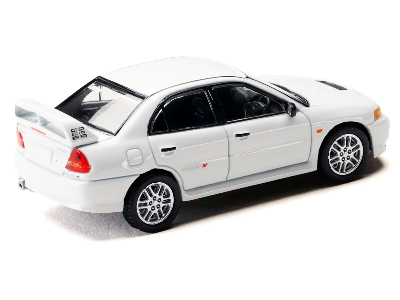 Mitsubishi Lancer RS Evolution IV RHD (Right Hand Drive) "MonStar" White "Initial D" (1995-2013) Manga "Diorama Set Series" 1/64 Diecast Model car by Hobby Japan - image 3