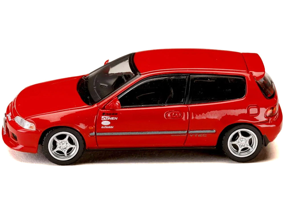 Honda Civic (EG6) RHD (Right Hand Drive) "Myogi Night Kids" Red "Initial D" (1995-2013) Manga "Diorama Set Series" 1/64 Diecast Model car by Hobby Japan - image 2