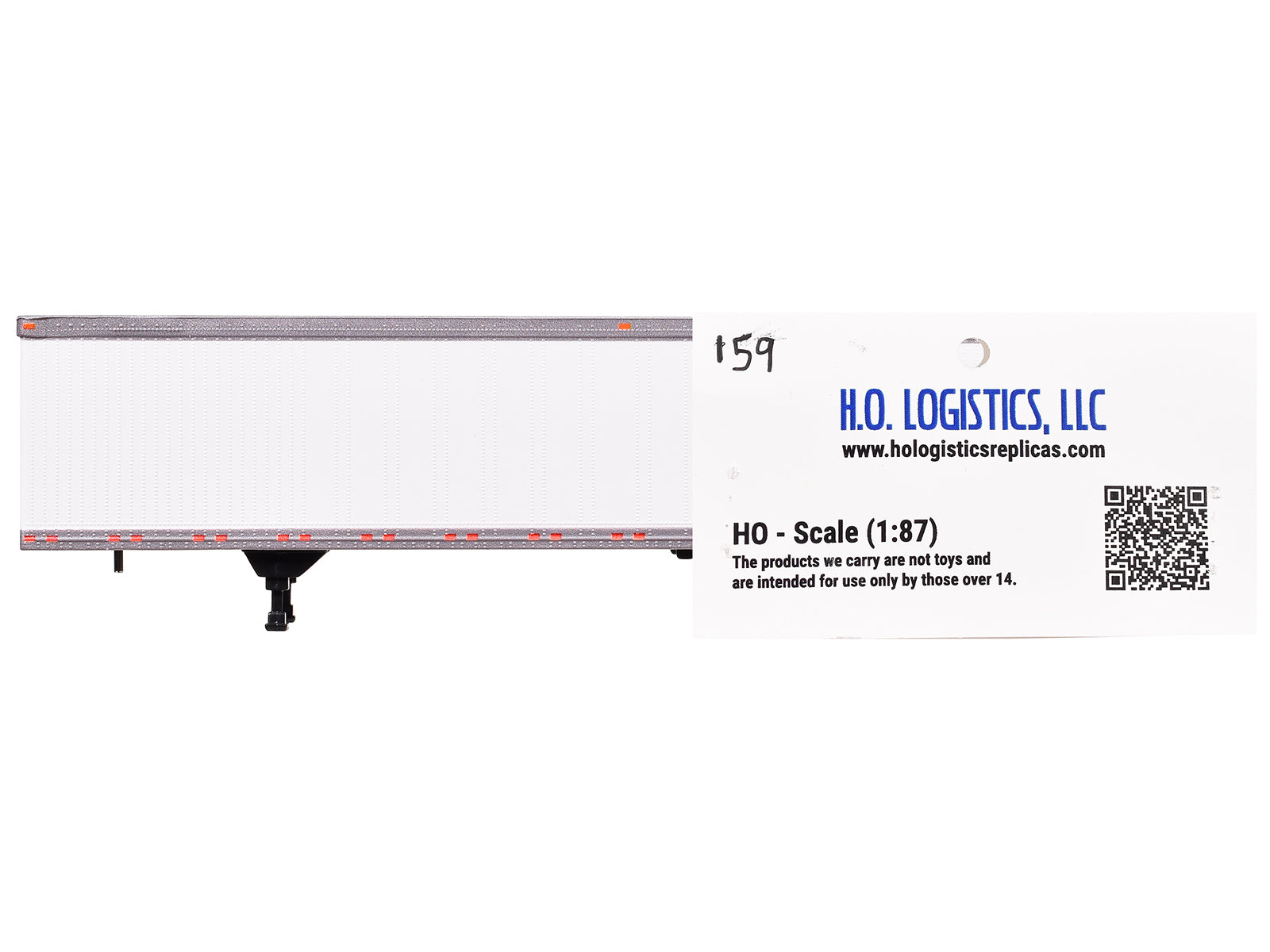 Box Dry Goods Trailer White 1/87 (HO) Scale Plastic Model by HO Logistics - image 3