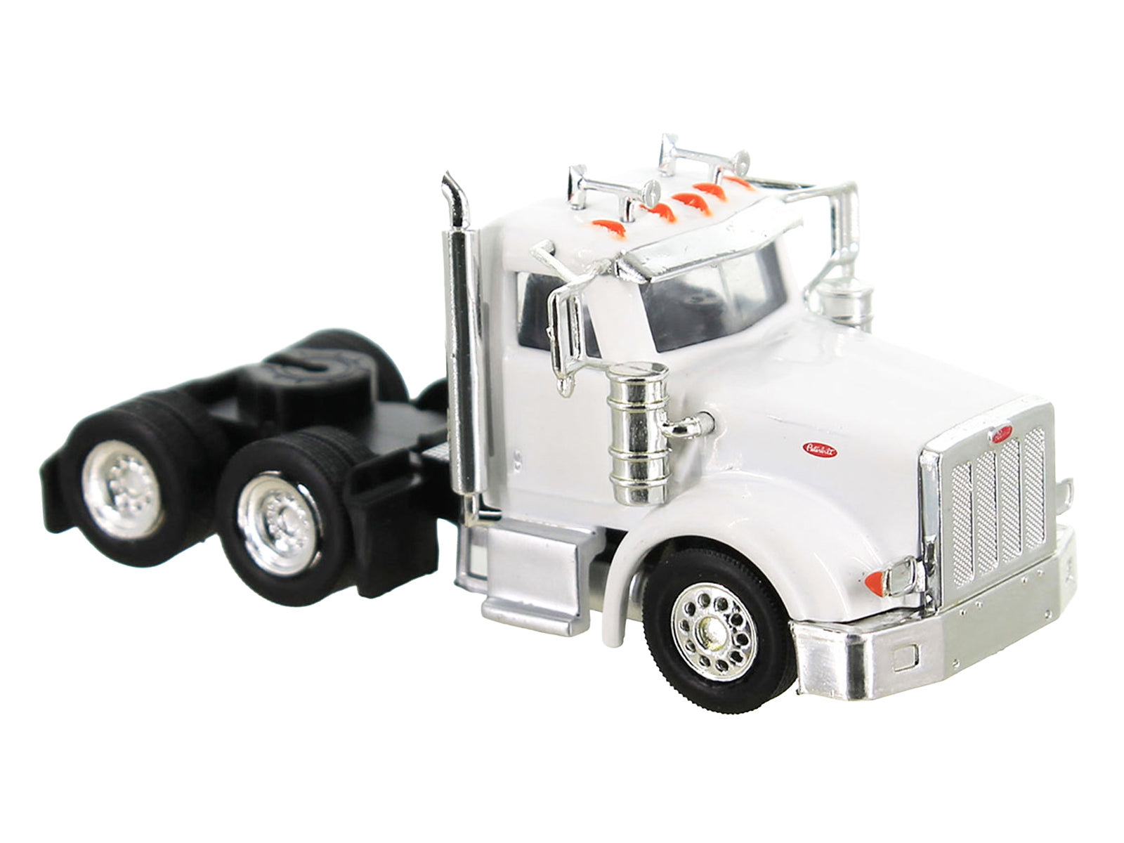 Peterbilt 367 Truck Tractor with Day Cab White and Articulated Tank Trailer "Cemex" White with Blue Stripes Combo Set 1/87 (HO) Plastic Model Car by HO Logistics - image 2