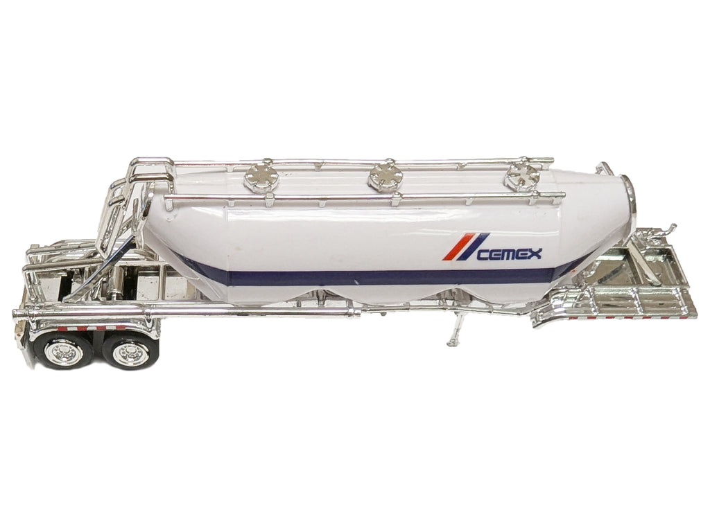Peterbilt 367 Truck Tractor with Day Cab White and Articulated Tank Trailer "Cemex" White with Blue Stripes Combo Set 1/87 (HO) Plastic Model Car by HO Logistics - image 4