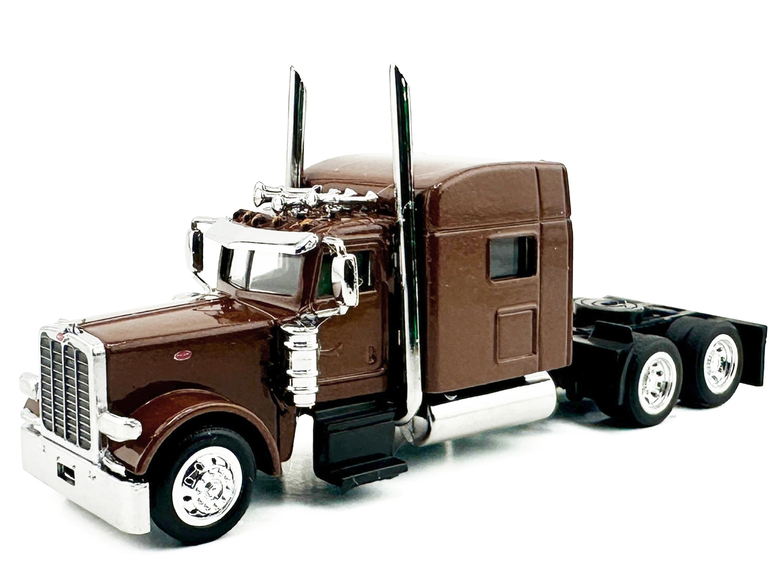 Peterbilt 389 Truck Tractor with Sleeper Cab Brown Metallic 1/87 (HO) Scale Plastic Model Car by HO Logistics - image 2
