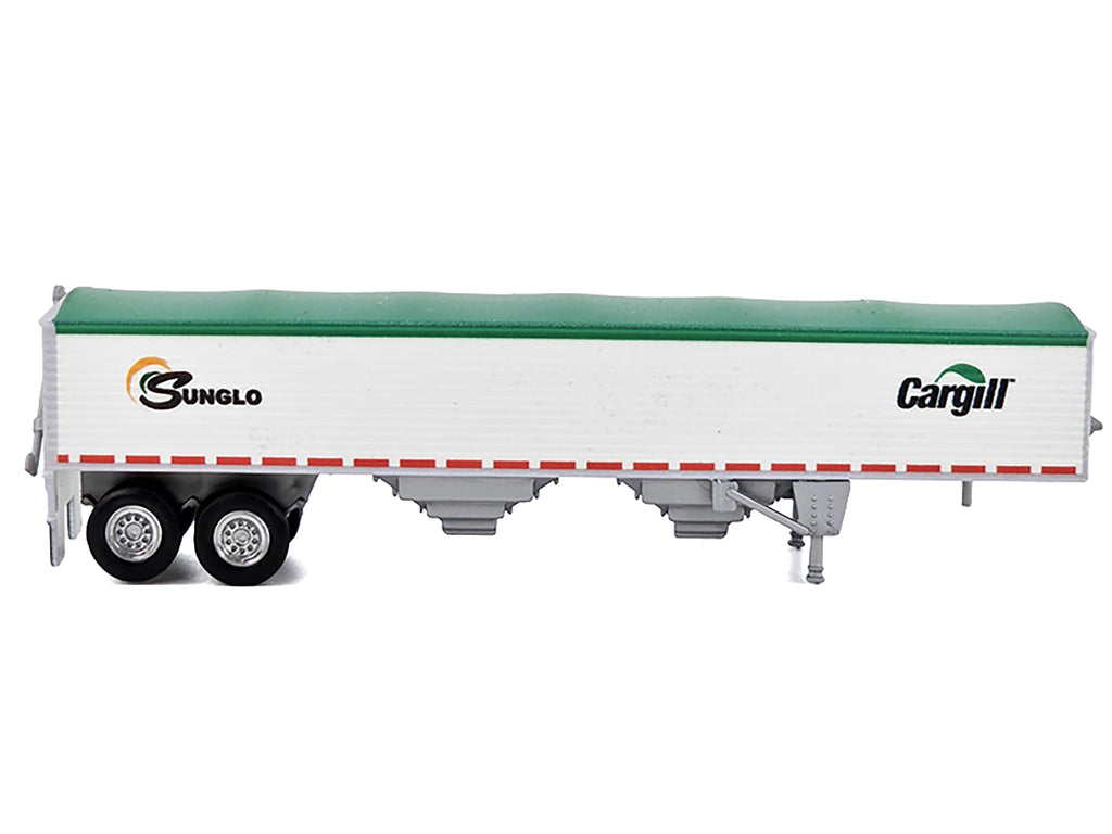 Covered Grain Trailer White with Green Tarp "SunGlo - Cargill" 1/87 (HO) Plastic Model Car by HO Logistics - image 2