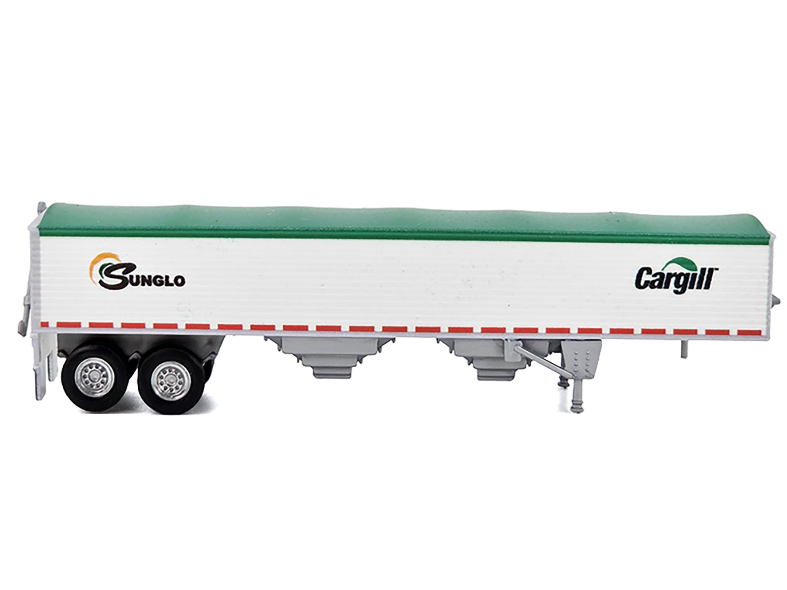 Covered Grain Trailer White with Green Tarp "SunGlo - Cargill" 1/87 (HO) Plastic Model Car by HO Logistics - image 2