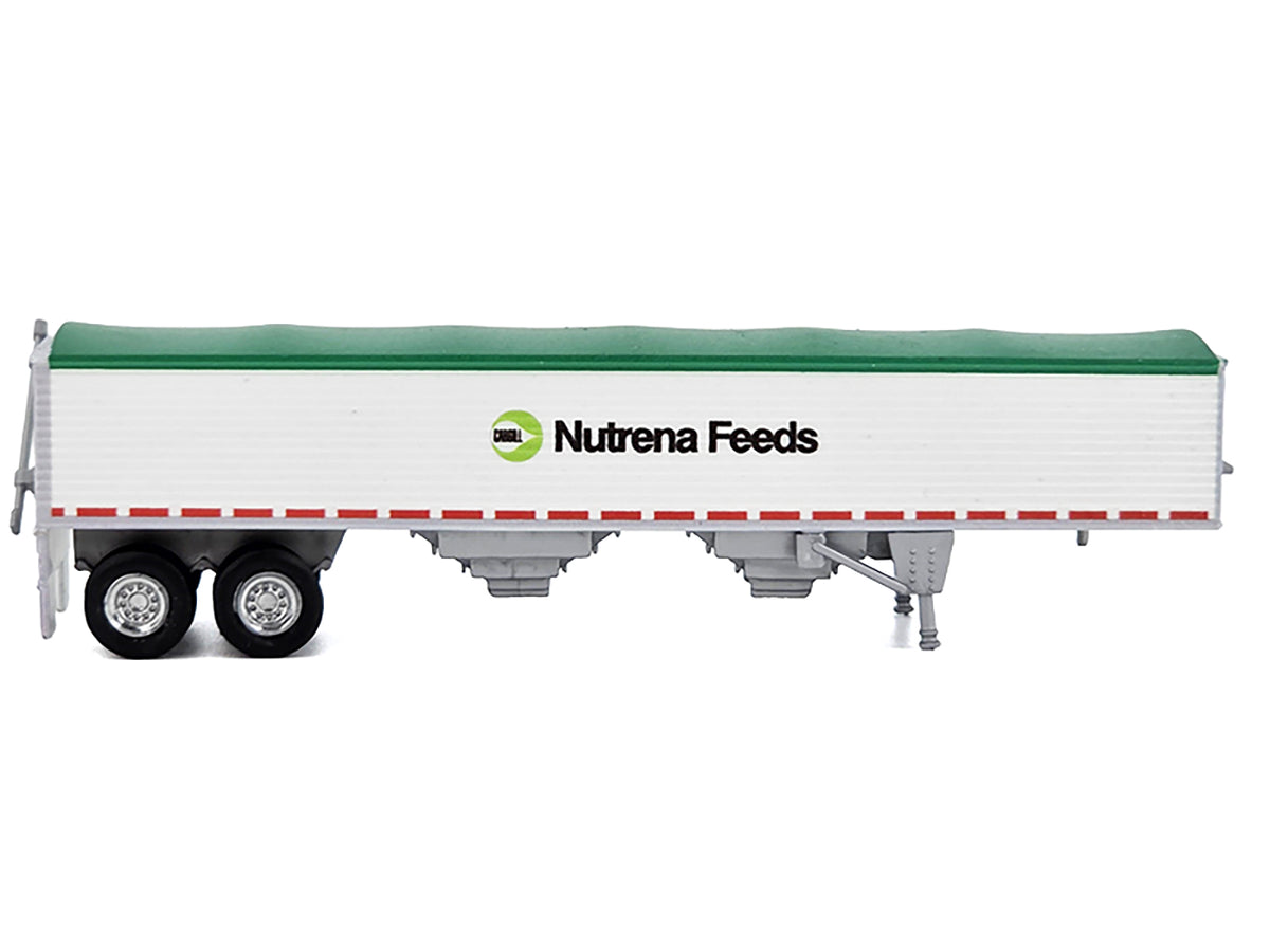 Covered Grain Trailer White with Green Tarp "Nutrena Feeds" 1/87 (HO) Plastic Model Car by HO Logistics - image 2