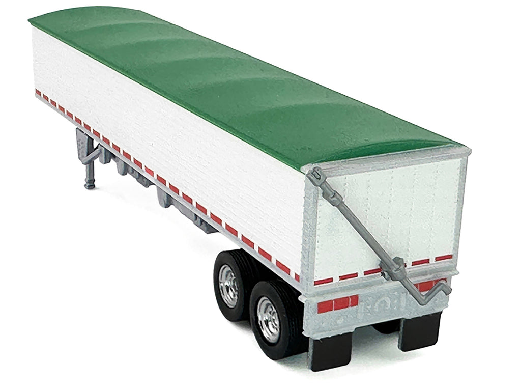 Covered Grain Trailer White with Green Tarp 1/87 (HO) Plastic Model Car by HO Logistics - image 3