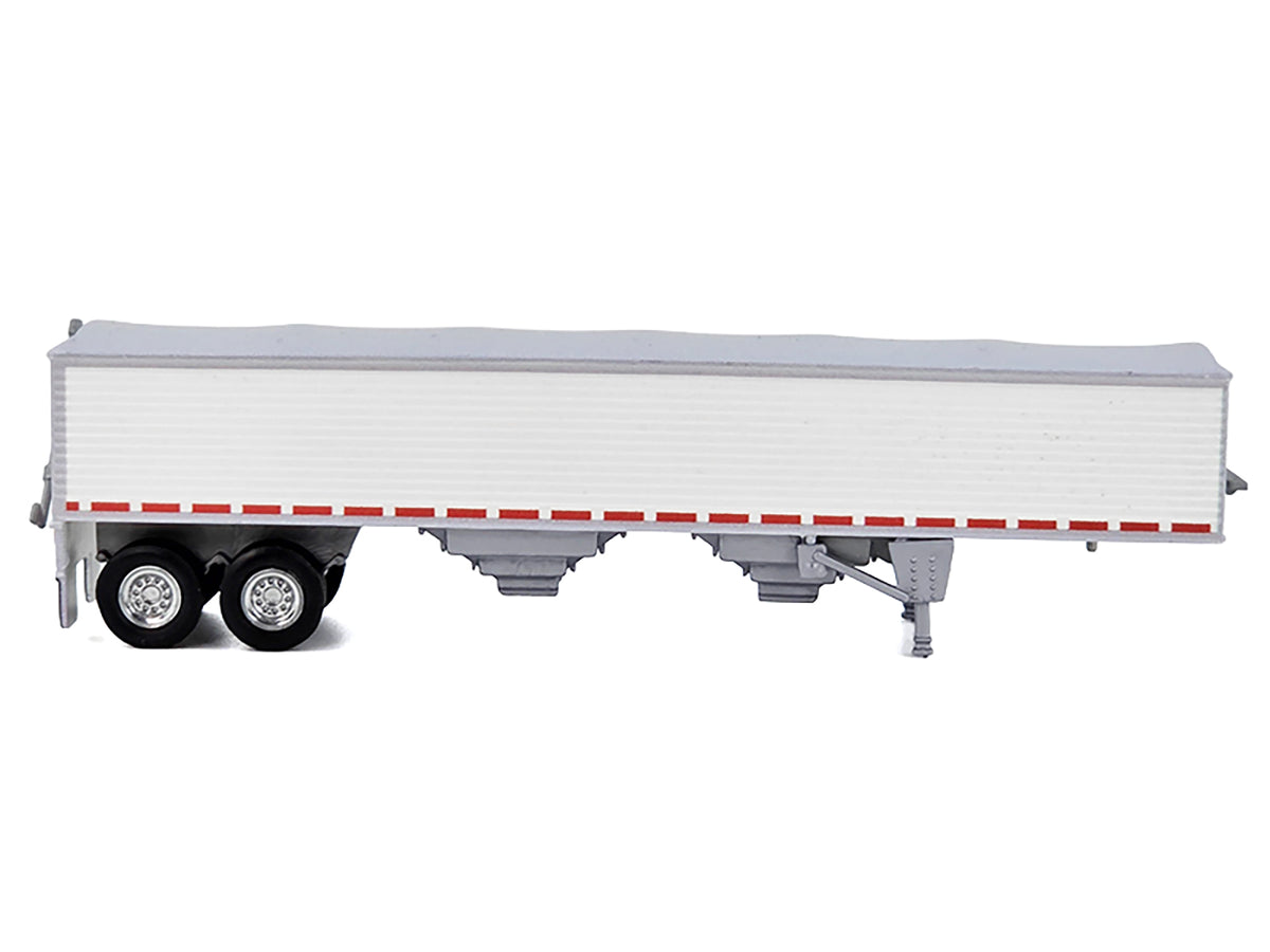 Covered Grain Trailer White with Silver Tarp 1/87 (HO) Plastic Model Car by HO Logistics - image 2