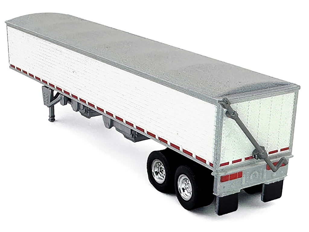 Covered Grain Trailer White with Silver Tarp 1/87 (HO) Plastic Model Car by HO Logistics - image 3