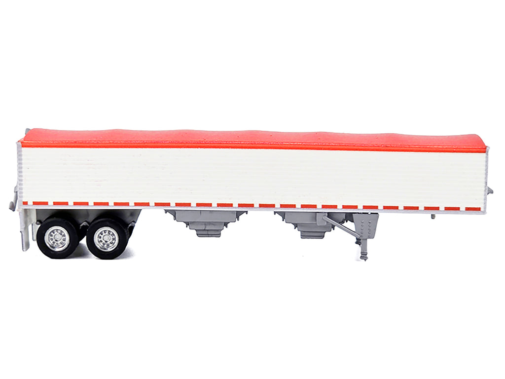 Covered Grain Trailer White with Red Tarp 1/87 (HO) Plastic Model Car by HO Logistics - image 2