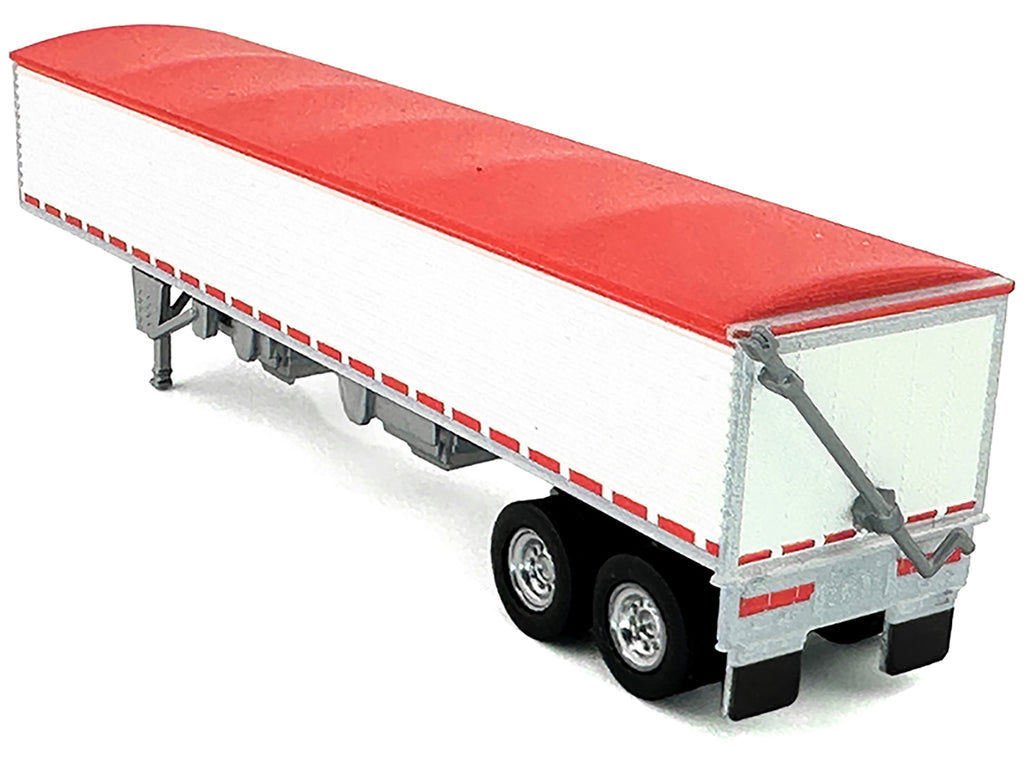 Covered Grain Trailer White with Red Tarp 1/87 (HO) Plastic Model Car by HO Logistics - image 3