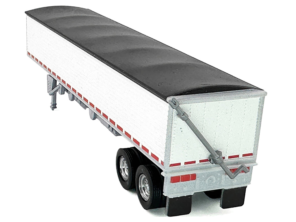 Covered Grain Trailer White with Black Tarp 1/87 (HO) Plastic Model Car by HO Logistics - image 3