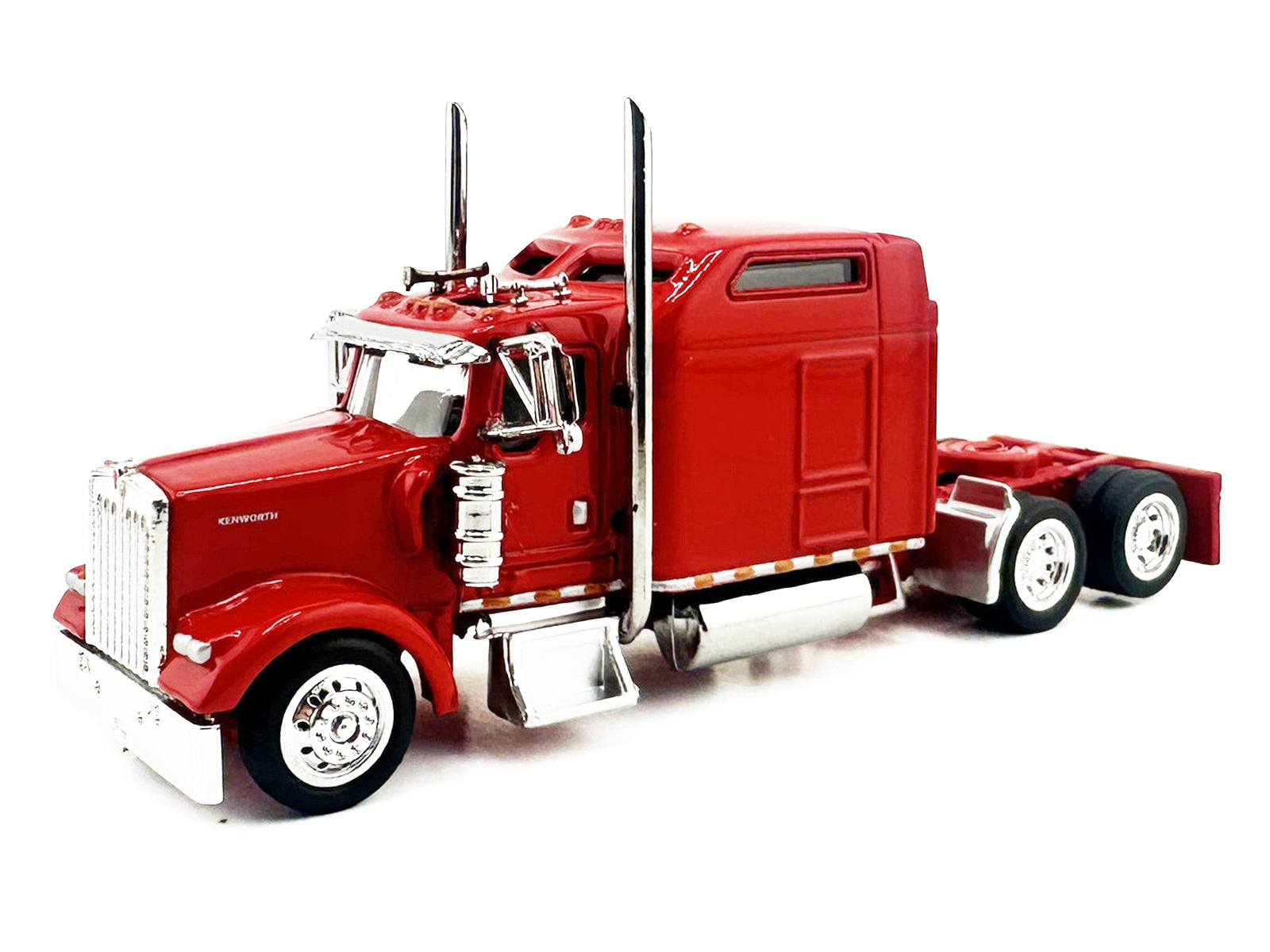 Kenworth W900L Truck Tractor with Sleeper Cab Red and Covered Grain Trailer White with Red Tarp Combo Set 1/87 (HO) Plastic Model Car by HO Logistics - image 2
