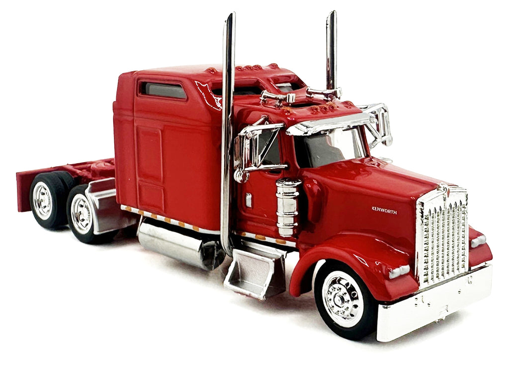 Kenworth W900L Truck Tractor with Sleeper Cab Red and Covered Grain Trailer White with Red Tarp Combo Set 1/87 (HO) Plastic Model Car by HO Logistics - image 3