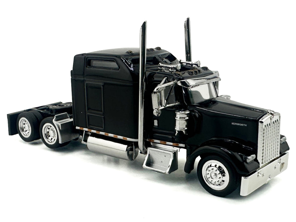 Kenworth W900L Truck Tractor with Sleeper Cab Black 1/87 (HO) Scale Plastic Model Car by HO Logistics - image 3