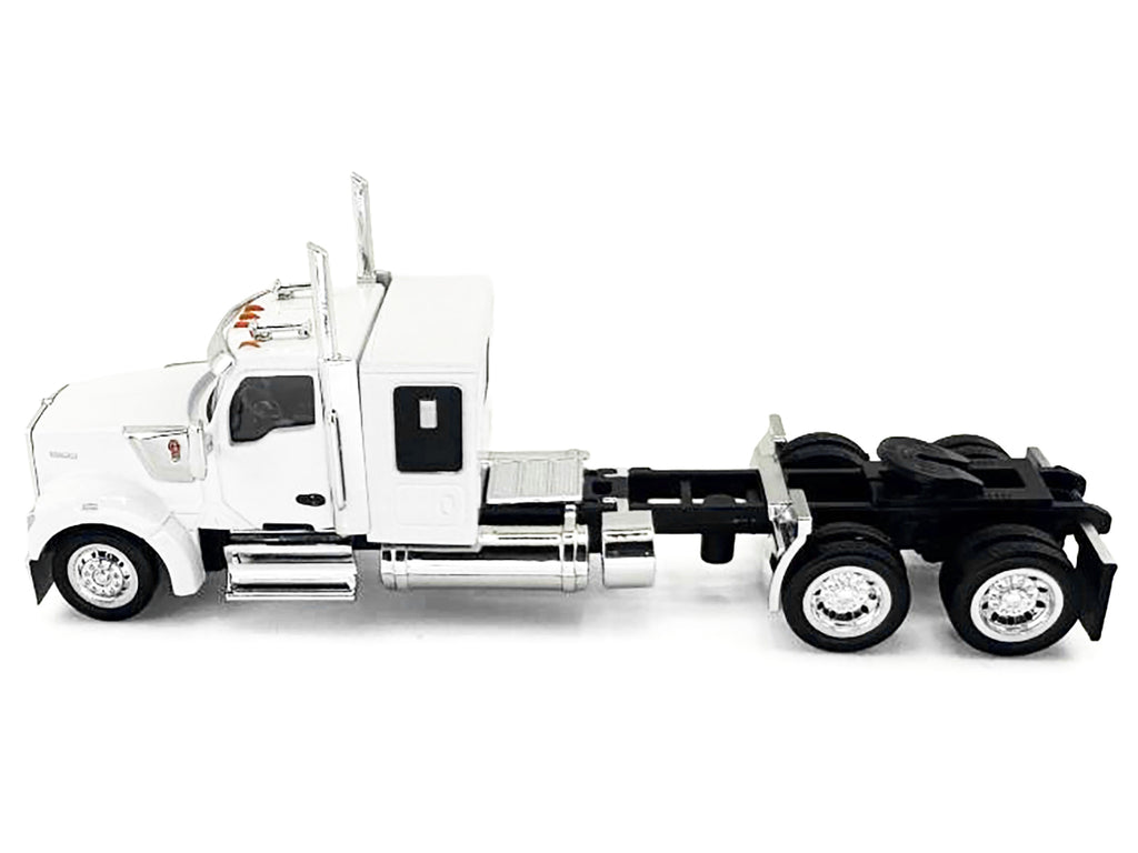 Kenworth W990 with Flat Top Sleeper Cab White 1/87 (HO) Plastic Model Car by HO Logistics - image 2