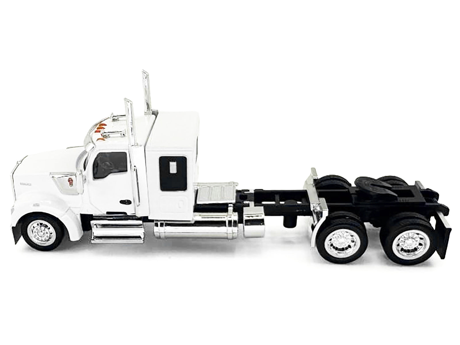 Kenworth W990 with Flat Top Sleeper Cab White 1/87 (HO) Plastic Model Car by HO Logistics - image 2