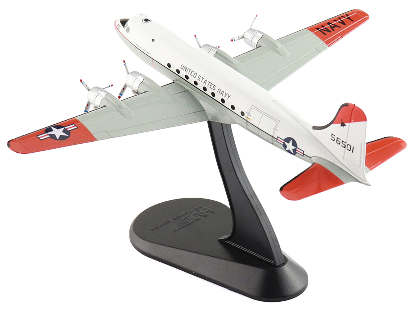 Douglas C-54Q Skymaster Transport Aircraft "US Navy Test Pilot School" (1973) United States Navy "Airliner Series" 1/200 Diecast Model by Hobby Master - image 5