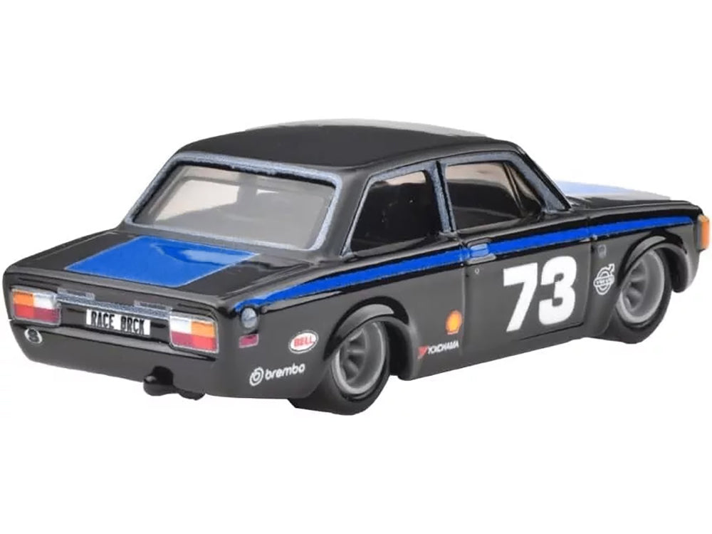 1973 Volvo 142 GL #73 Black with Blue Stripes and Hood "Boulevard" Series Diecast Model Car by Hot Wheels - image 3