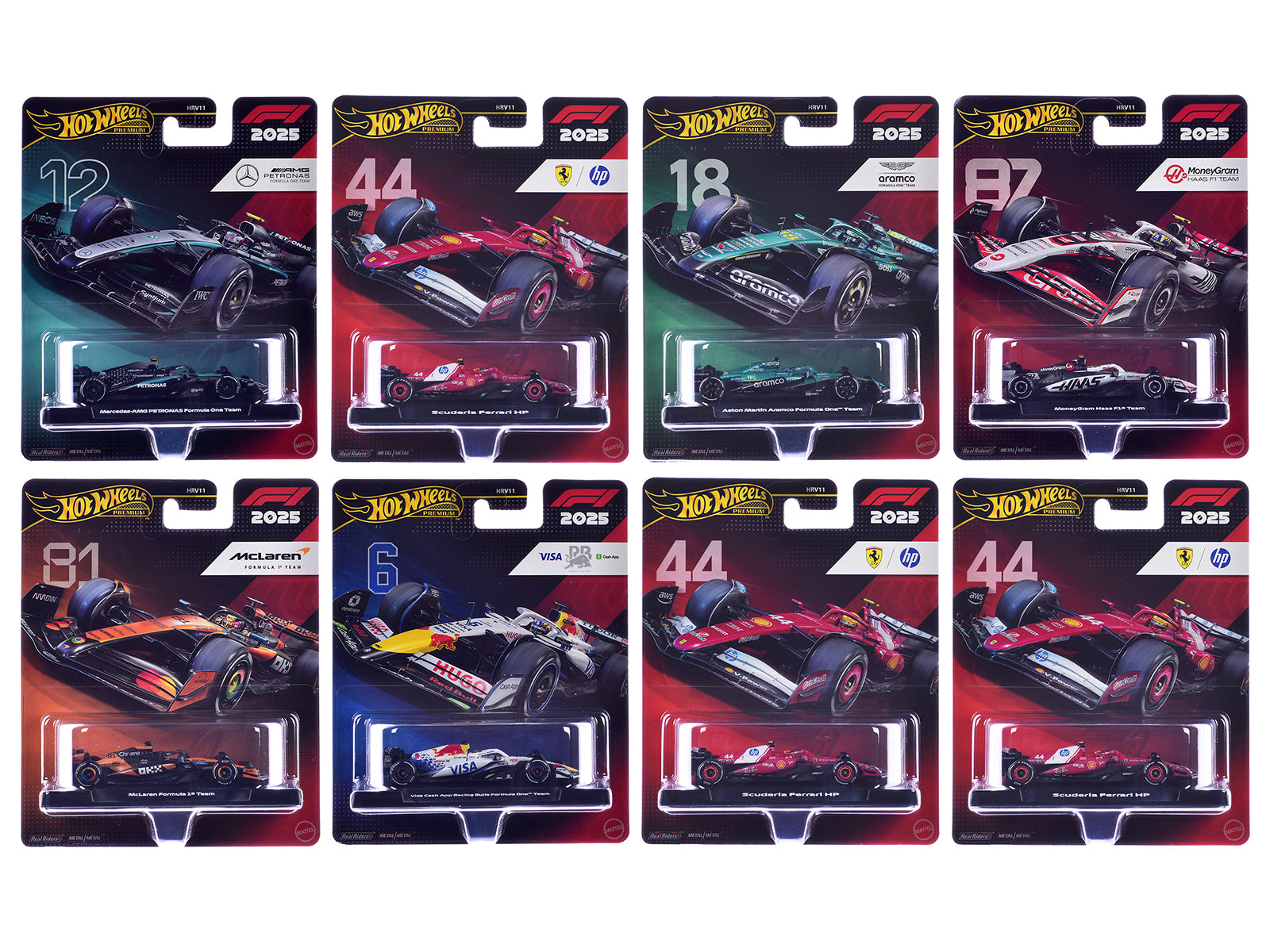 "Formula 1 Racing Premium Mix 3" 8 piece Set L "Premium Series" Diecast Model Car by Hot Wheels