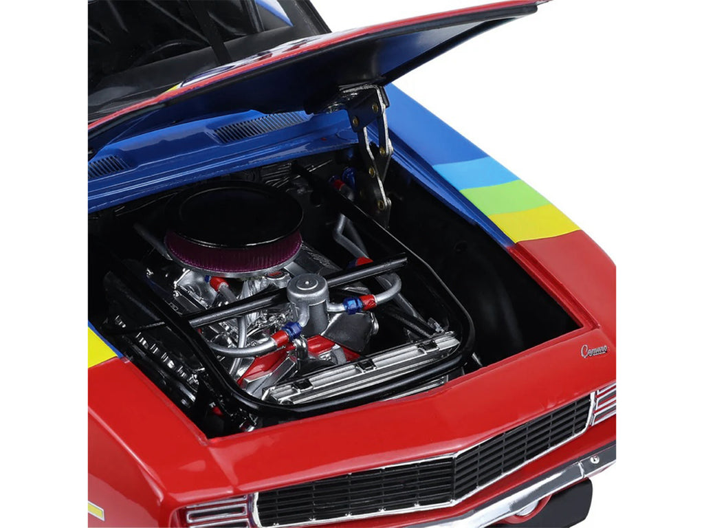 1969 Chevrolet Camaro #24 Jeff Gordon "Hendrick Motorsports First Win Tribute" Blue and Red with Rainbow Stripes 1/18 Diecast Model Car by Highway 61 - image 3