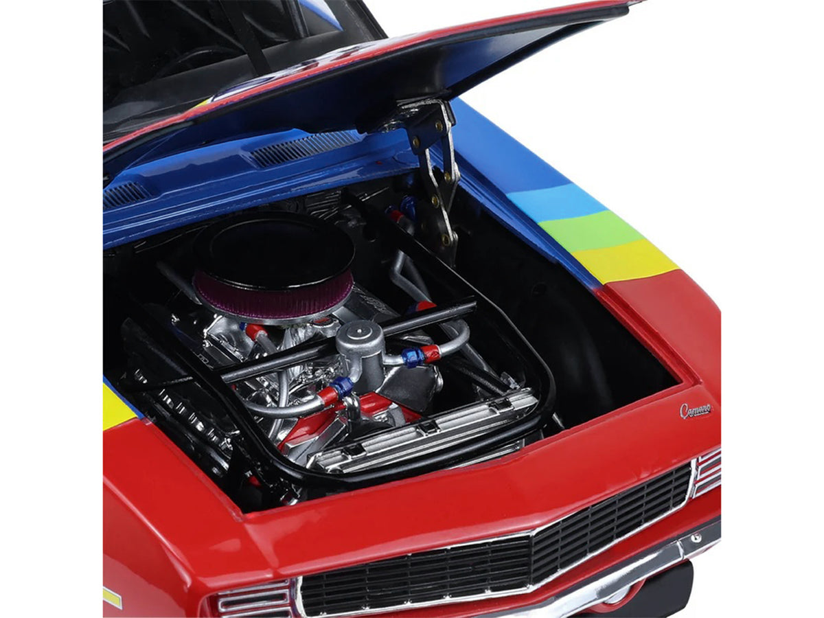 1969 Chevrolet Camaro #24 Jeff Gordon "Hendrick Motorsports First Win Tribute" Blue and Red with Rainbow Stripes 1/18 Diecast Model Car by Highway 61 - image 3