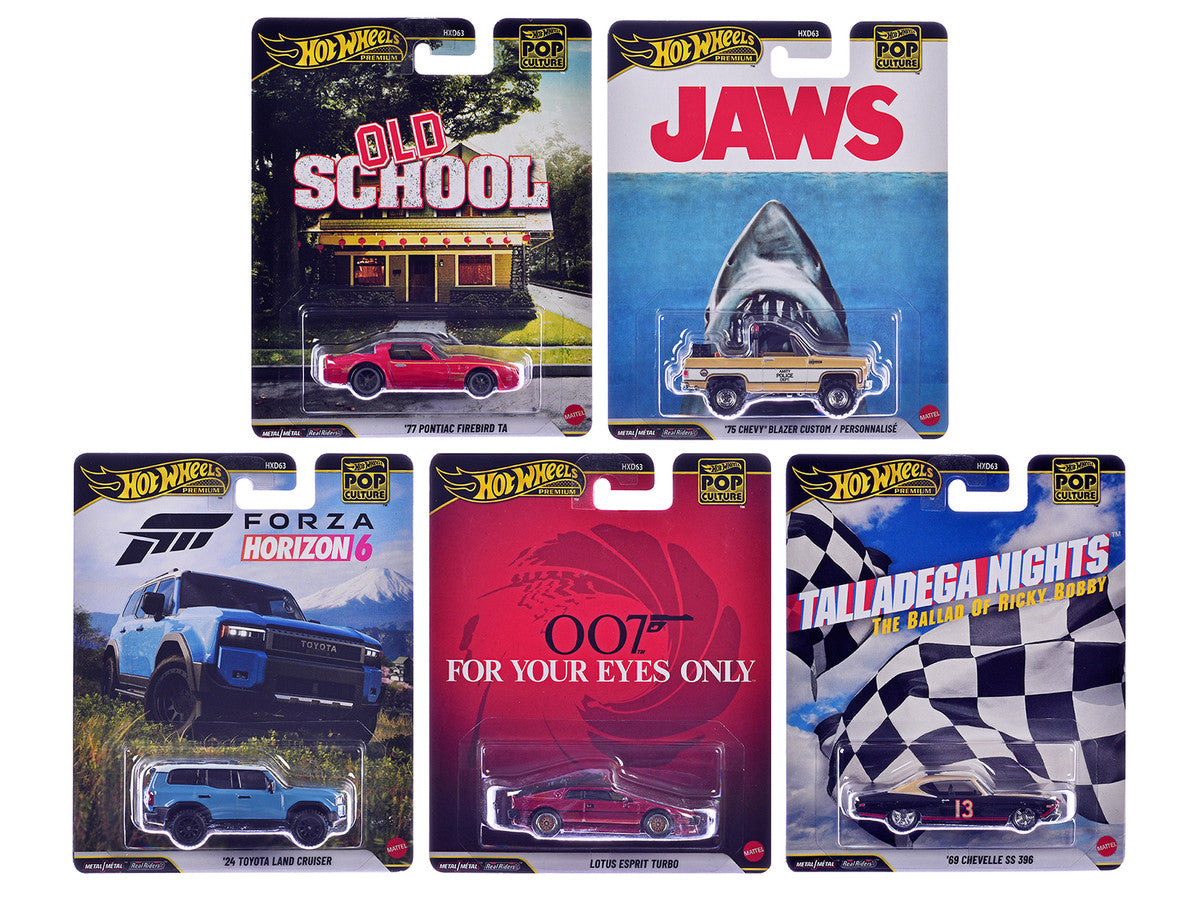Pop Culture 2026 - 5 piece Set T "Premium Series" Diecast Model Cars by Hot Wheels