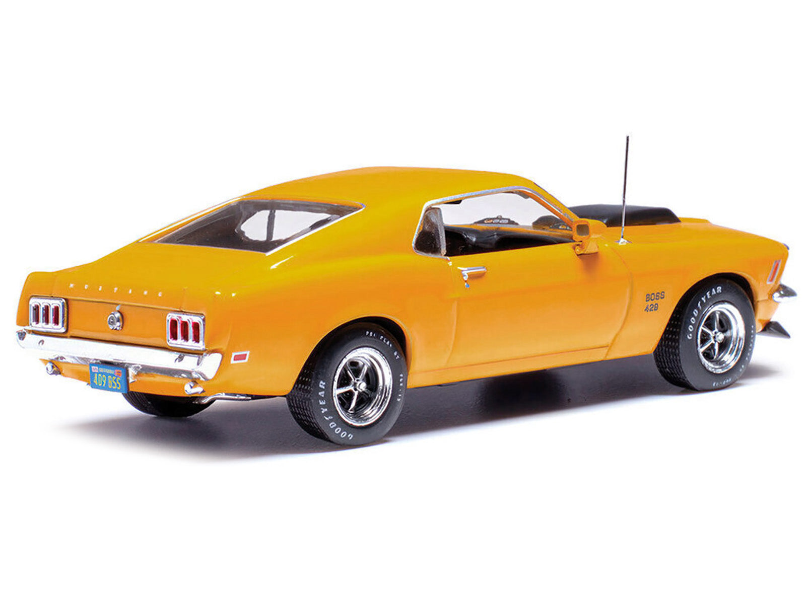 1970 Ford Mustang Boss 429 Bright Yellow with Black Hood Scoop 1/43 Diecast Model Car by IXO Models - image 3