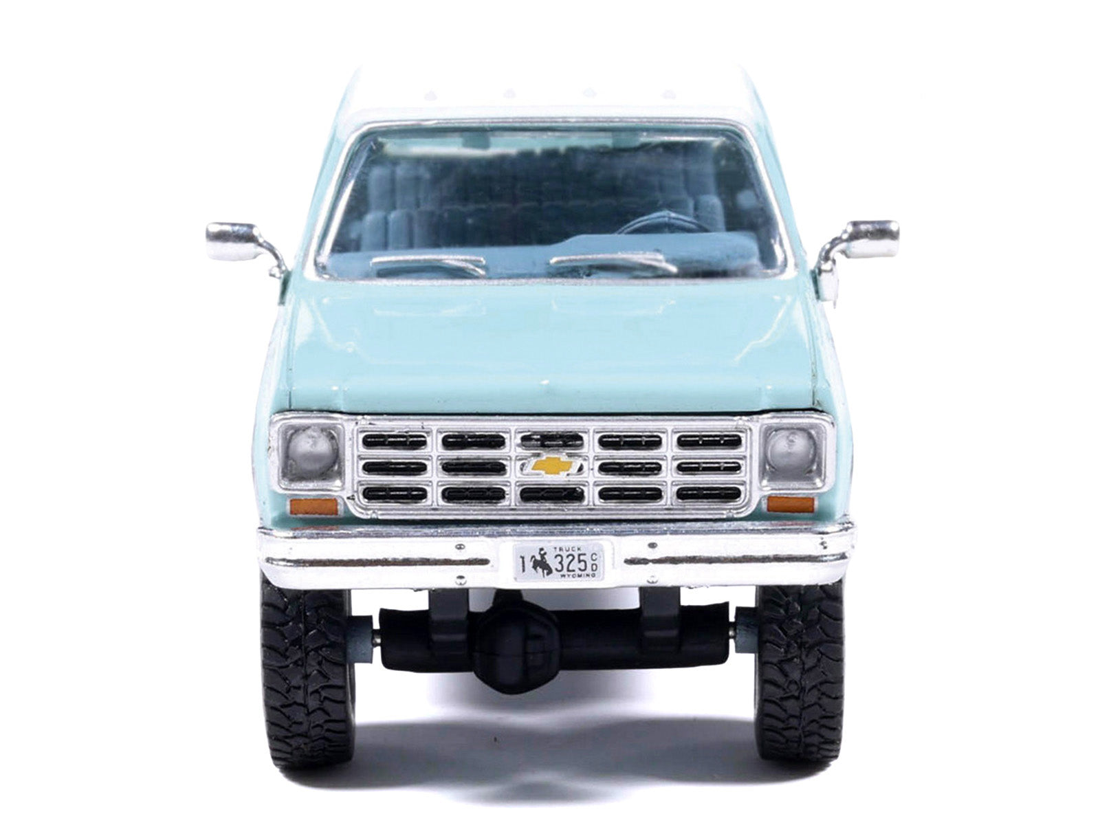 1978 Chevrolet Silverado K30 Crew Cab Pickup Truck Light Blue and White with Blue Interior 1/64 Diecast Model by IXO Models - image 4