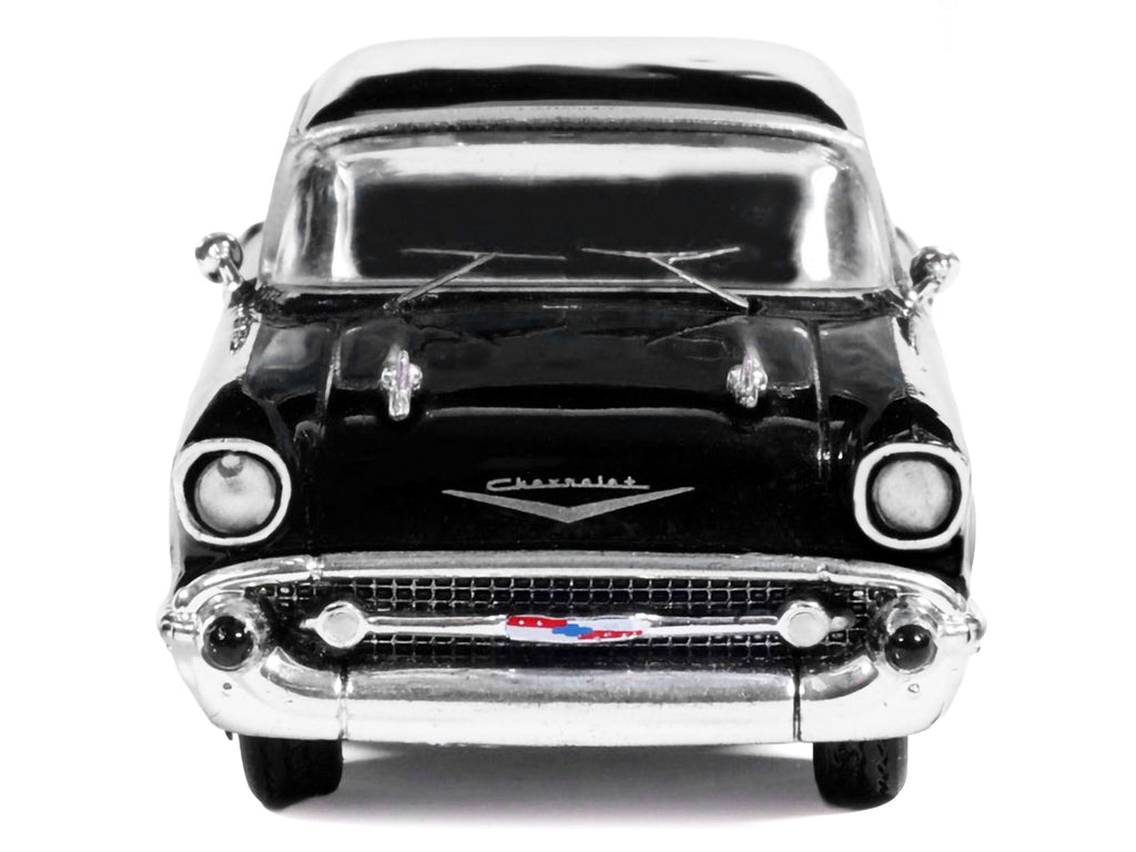 1957 Chevrolet One-Fifty Sedan Black and White 1/64 Diecast Model Car by IXO Models