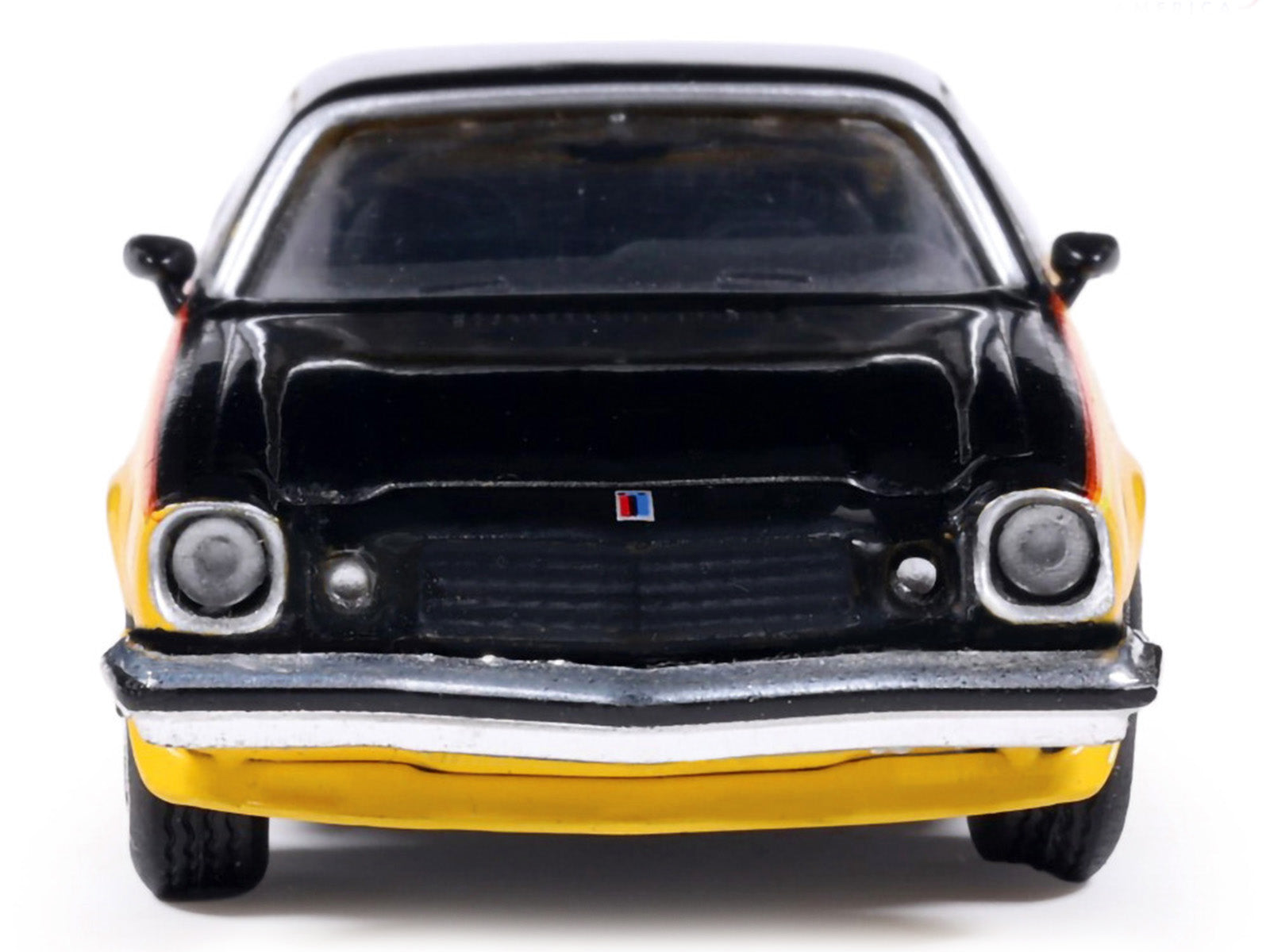 1976 Chevrolet Camaro Rally Sport Black and Yellow with Red Stripes 1/64 Diecast Model Car by IXO Models