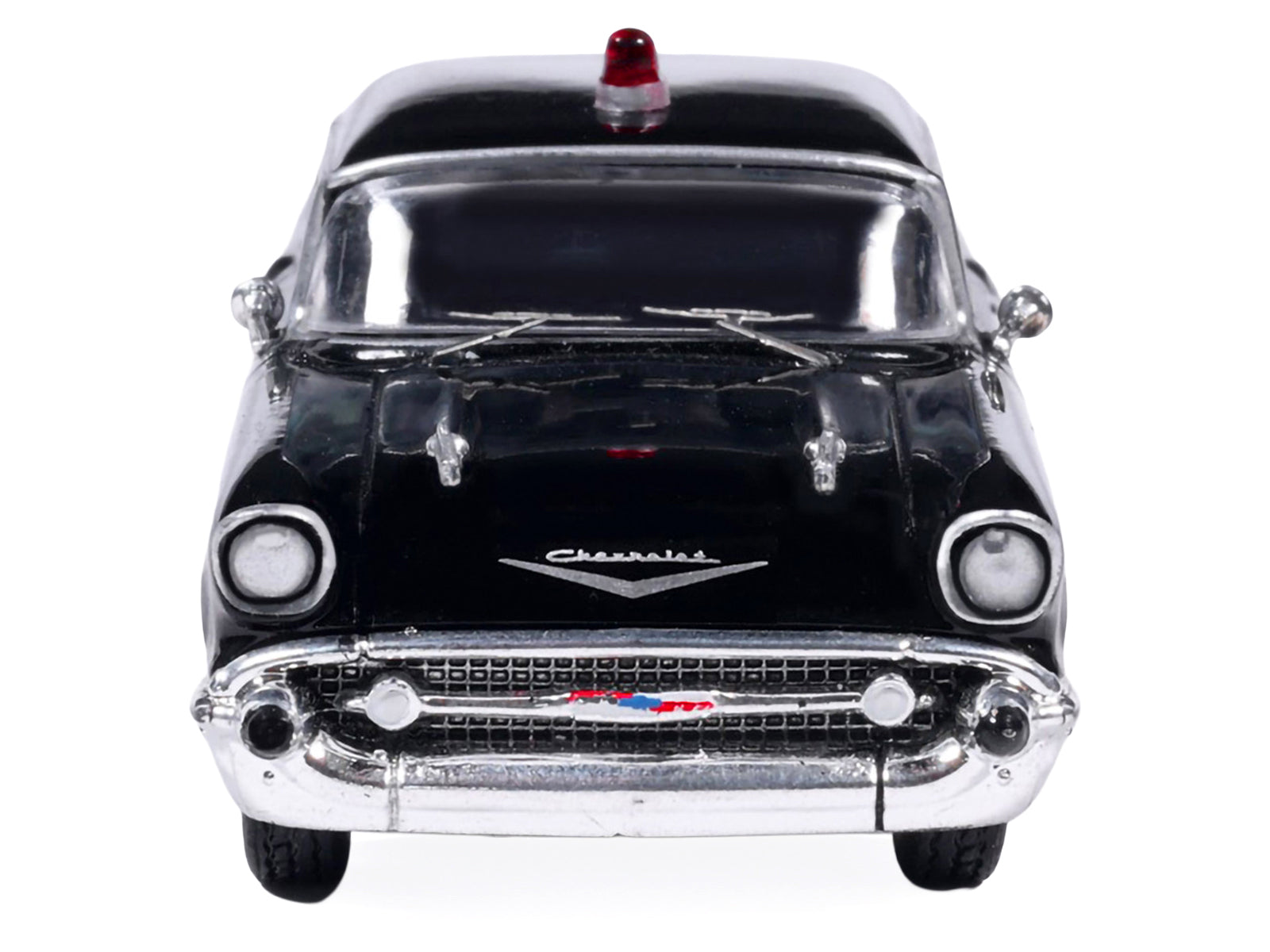 1957 Chevrolet One-Fifty Police Car "Kentucky State Police" Black with Yellow Stripes 1/64 Diecast Model Car by IXO Models - image 4