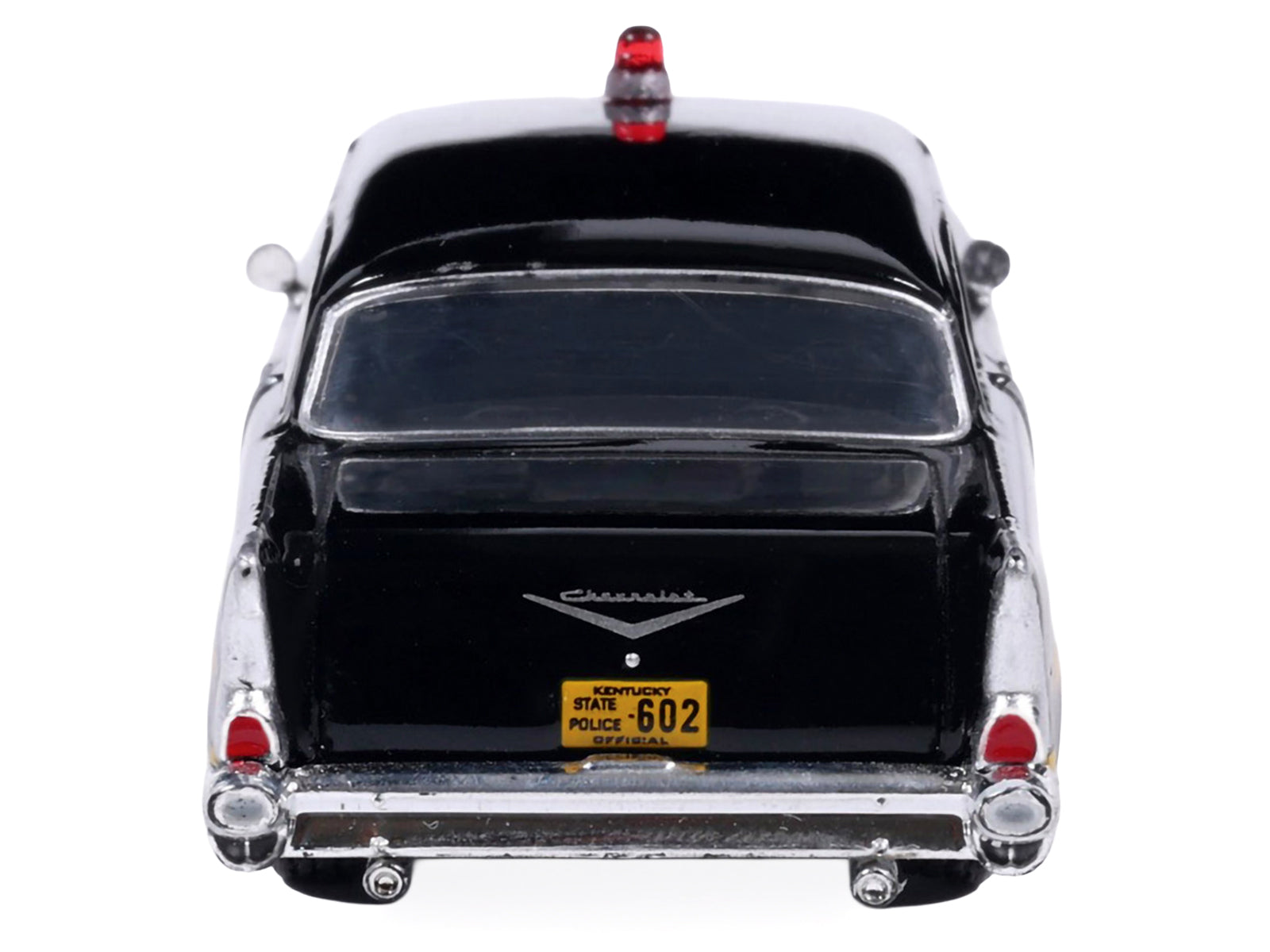 1957 Chevrolet One-Fifty Police Car "Kentucky State Police" Black with Yellow Stripes 1/64 Diecast Model Car by IXO Models - image 5